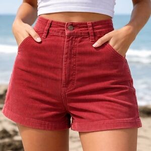 Xhilaration High-Waist Red Corduroy Shorts
